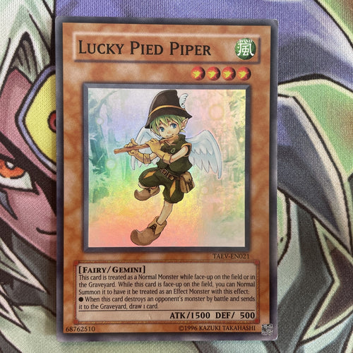 TAEV-EN021 Lucky Pied Piper Super Rare Unlimited Edition NM Yugioh Card