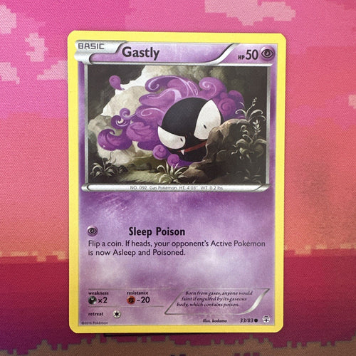 Pokemon Card Gastly Generations Common 33/83 Near Mint
