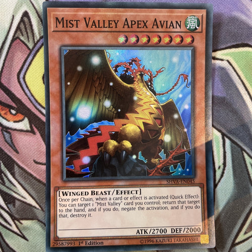 SHVA-EN045 Mist Valley Apex Avian Super Rare 1st Edition NM Yugioh Card