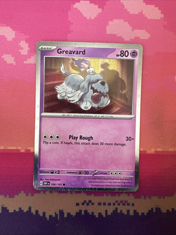 Pokemon Card Greavard Obsidian Flames Cosmo Holo 100/197 Near Mint