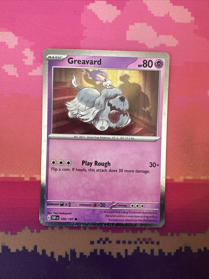 Pokemon Card Greavard Obsidian Flames Cosmo Holo 100/197 Near Mint