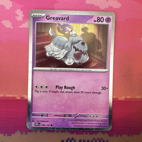 Pokemon Card Greavard Obsidian Flames Cosmo Holo 100/197 Near Mint