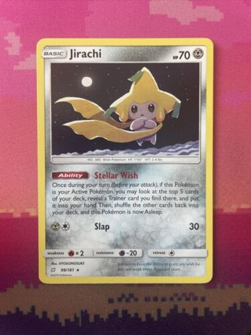 Pokemon Card Jirachi Team Up Rare 99/181 Near Mint