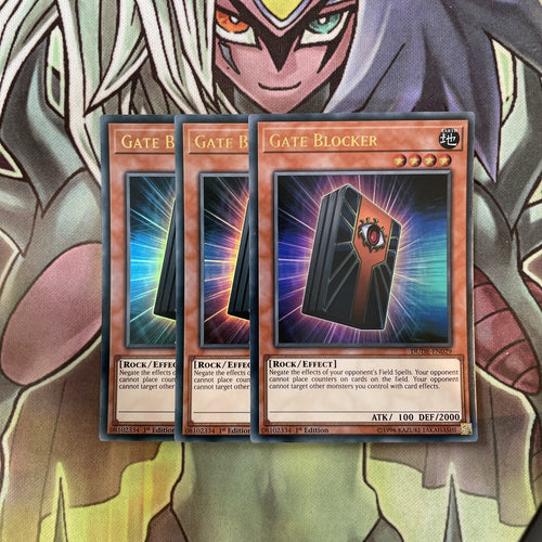 DUDE-EN029 x3 Gate Blocker Ultra Rare Excellent Condition Yugioh
