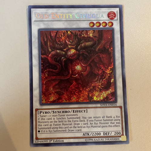 SHVA-EN016 OLD ENTITY CTHUGUA SECRET RARE 1ST EDITION YuGiOh CARD