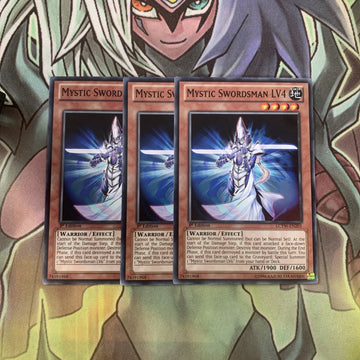 LCYW-EN201 x3 Mystic Swordsman LV4 Common Excellent Condition Yugioh