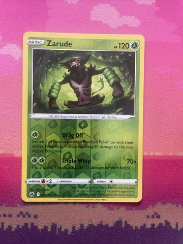 Pokemon Card Zarude Crown Zenith Reverse Holo Rare 016/159 NM