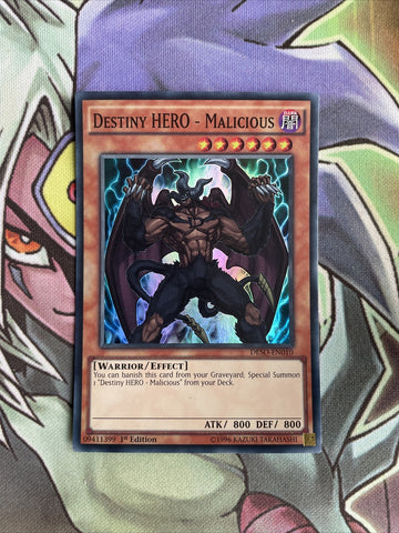 DESO-EN010 Destiny Hero - Malicious Super Rare 1st Edition Near Mint Yugioh