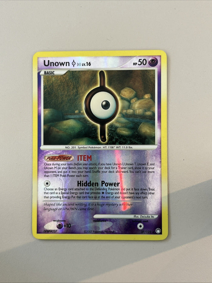 Pokemon Card Unown Mysterious Treasures Reverse Holo Rare 37/123 Light Play