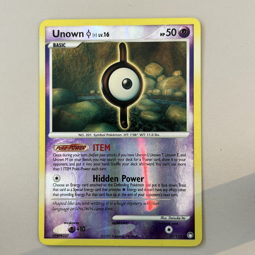 Pokemon Card Unown Mysterious Treasures Reverse Holo Rare 37/123 Light Play