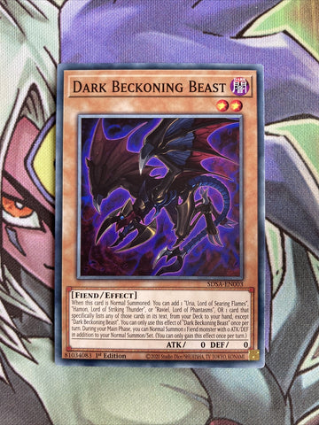 SDSA-EN003 Dark Beckoning Beast Common 1st Edition NM Yugioh Card