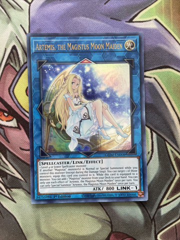 GEIM-EN008 Artemis, the Magistus Moon Maiden Ultra 1st Edition NM Yugioh Card