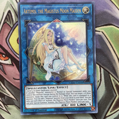 GEIM-EN008 Artemis, the Magistus Moon Maiden Ultra 1st Edition NM Yugioh Card