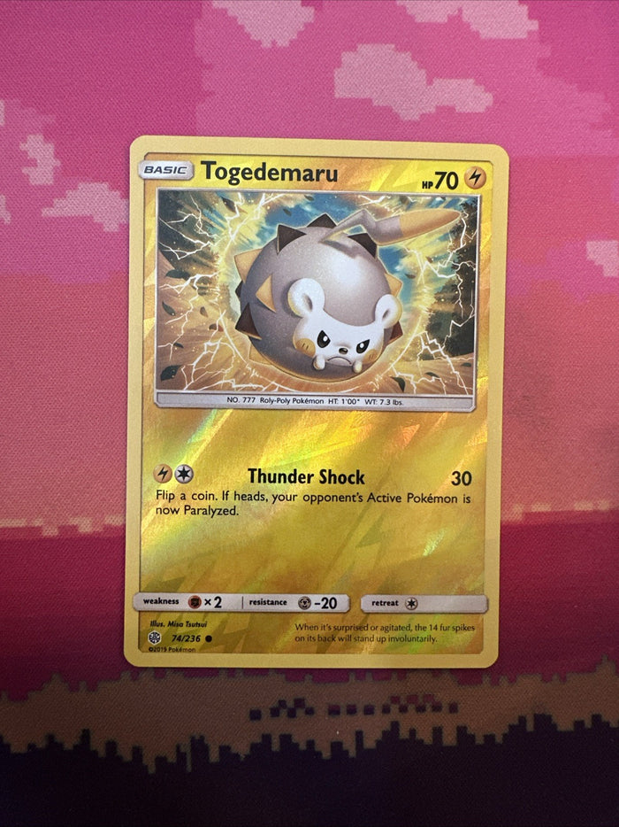 Pokemon Card Togedemaru Cosmic Eclipse Reverse Holo 74/236 Near Mint