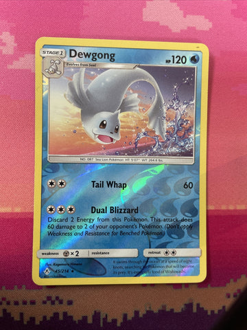 Pokemon Card Dewgong Unbroken Bonds Reverse Holo 45/214 Near Mint