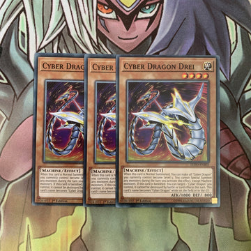 LEDD-ENB03 x3 Cyber Dragon Drei Common Excellent Condition Yugioh