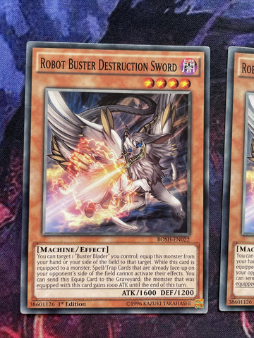 BOSH-EN022 x3 Robot Buster Destruction Sword Common 1st Edition Mint Yugioh! (back)