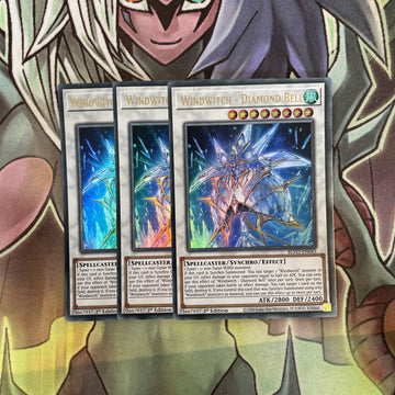 BLVO-EN043 x3 Windwitch - Diamond Bell Ultra Rare Excellent Condition Yugioh