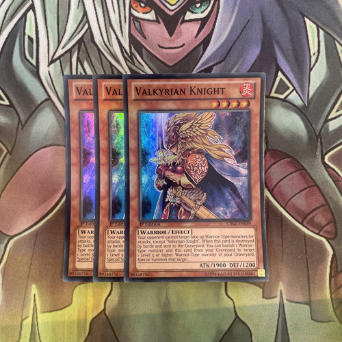 CBLZ-EN039 x3 Valkyrian Knight Super Rare Excellent Condition Yugioh