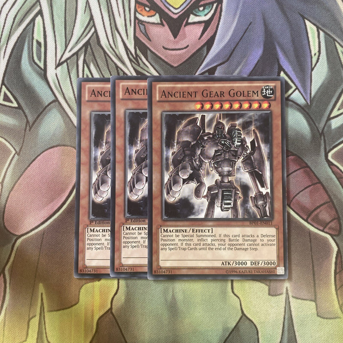 BP01-EN011 x3 Ancient Gear Golem Black Rare Excellent Condition Yugioh