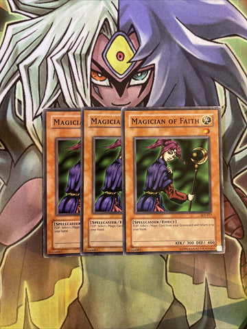 SDJ-017 x3 Magician of Faith Common Excellent Condition Yugioh