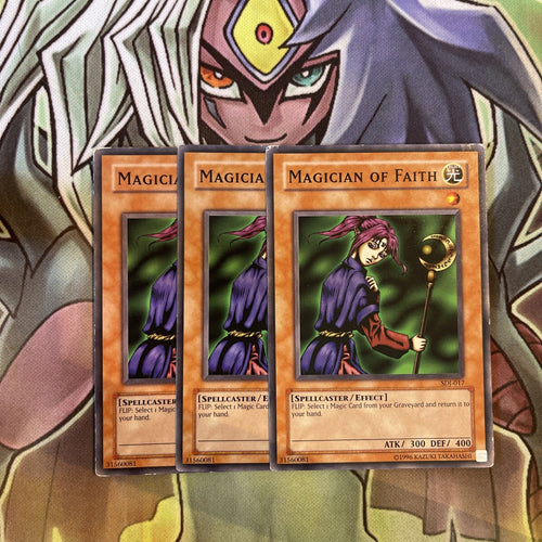 SDJ-017 x3 Magician of Faith Common Excellent Condition Yugioh