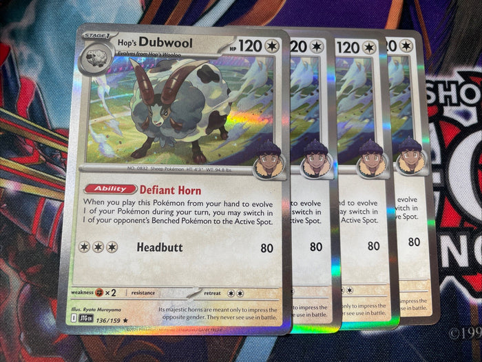 x4 Pokemon Hop's Dubwool 136 /159 Journey Together Holo
