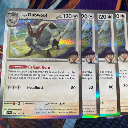 x4 Pokemon Hop's Dubwool 136 /159 Journey Together Holo