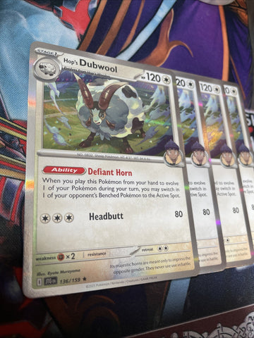x4 Pokemon Hop's Dubwool 136 /159 Journey Together Holo (back)