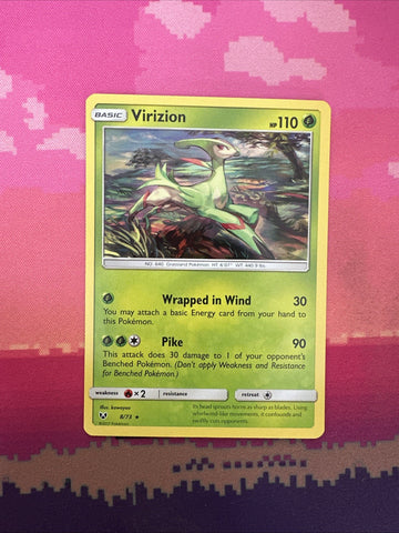Pokemon Card Virizion Shining Legends Holo Rare 8/73 NM