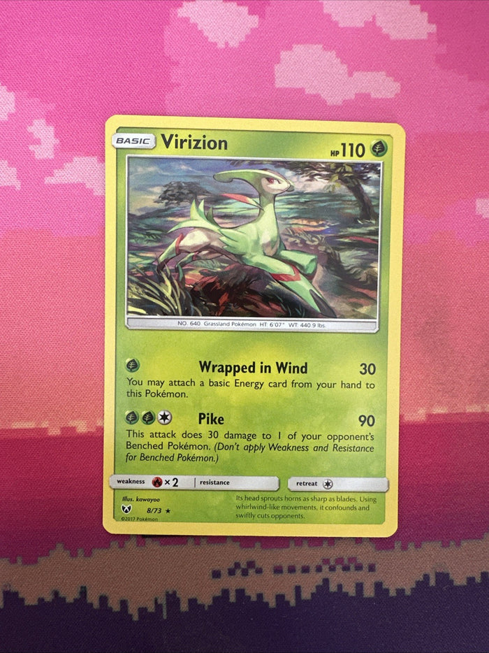 Pokemon Card Virizion Shining Legends Holo Rare 8/73 NM
