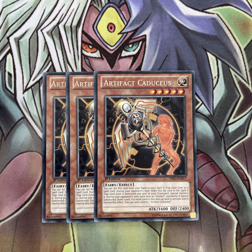 PRIO-EN017 x3 Artifact Caduceus Rare Excellent Condition Yugioh