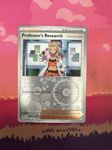 Pokemon Card Professor's Research Paldean Fates Reverse Holo 087/091 NM