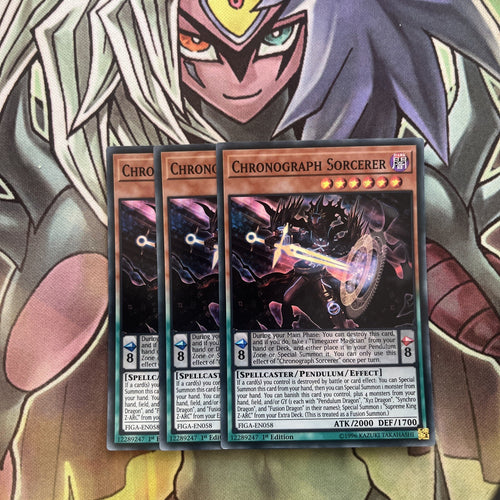 FIGA-EN058 x3 Chronograph Sorcerer Super Rare Excellent Condition Yugioh