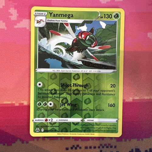 Pokemon Card Yanmega Crown Zenith Reverse Holo Rare 009/159 Near Mint