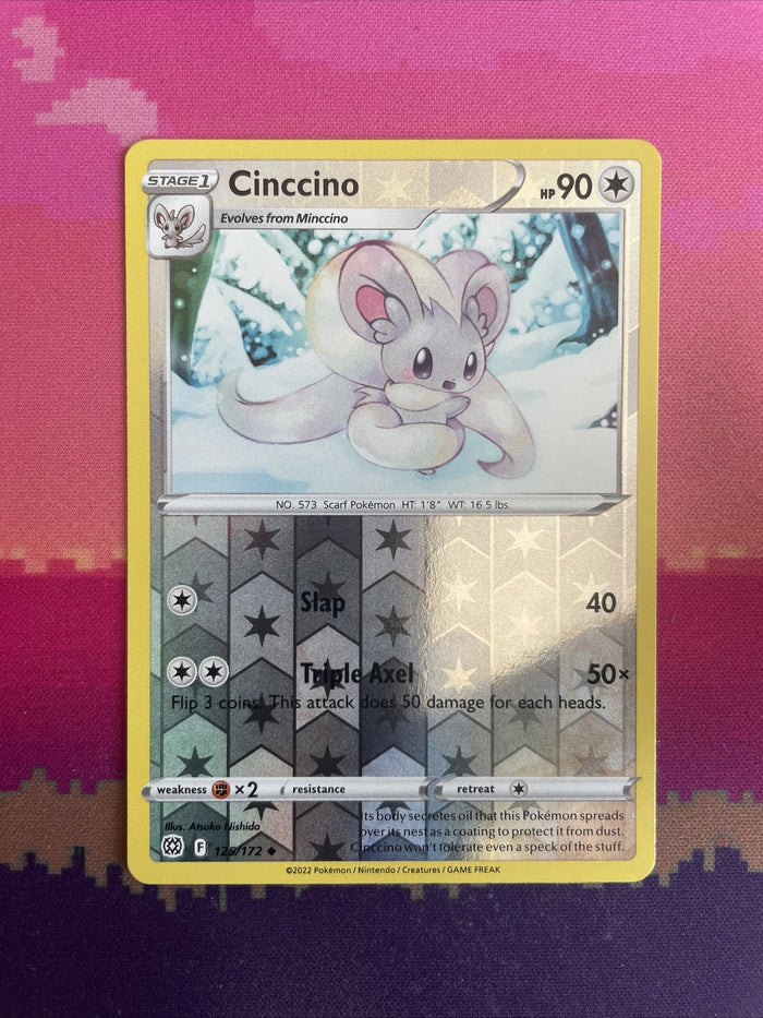 Pokemon Card Cinccino Brilliant Stars Reverse Holo Uncommon 125/172 Near Mint