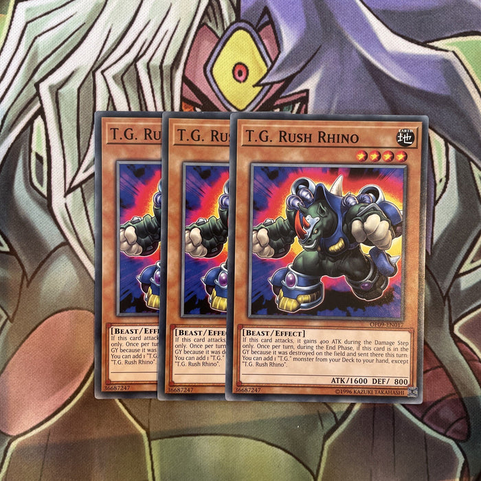 OP09-EN017 T.G. Rush Rhino Common x3 Excellent Condition Yugioh