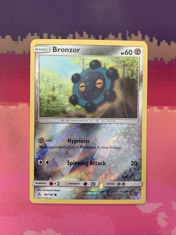 Pokemon Card Bronzor Ultra Prism Reverse Holo 86/156 Near Mint