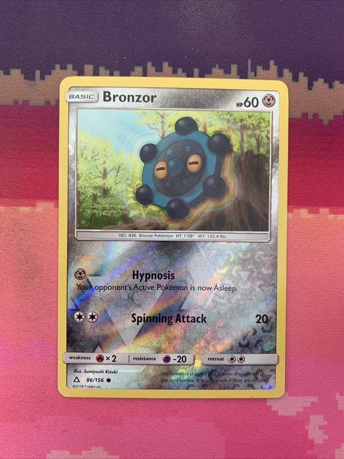 Pokemon Card Bronzor Ultra Prism Reverse Holo 86/156 Near Mint