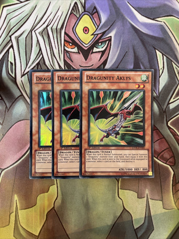 SDDL-EN003 x3 Dragunity Aklys Super Rare Excellent Condition Yugioh