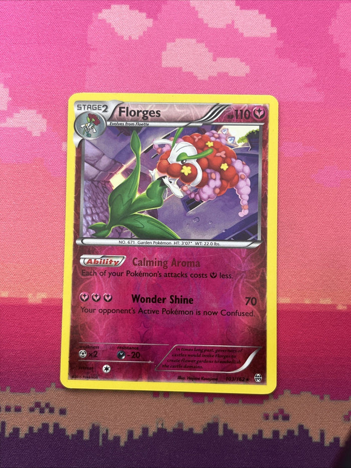 Pokemon Card Florges Breakthrough Reverse Holo Rare 103/162 Near Mint