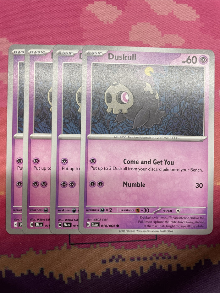 Pokemon Card x4 Duskull Shrouded Fable 018/064 Common NM