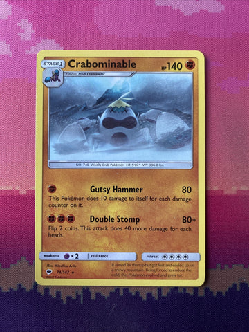 Pokemon Card Crabominable Burning Shadows Rare 74/147 Near Mint