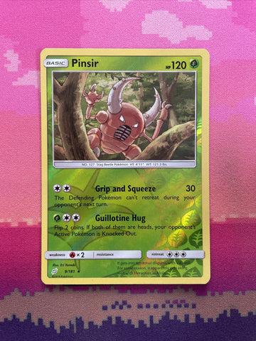 Pokemon Card Pinsir Team Up Reverse Holo Rare 9/181 NM