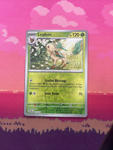 Pokemon Card Leafeon Twilight Masquerade Reverse Holo Uncommon 011/167 Near Mint