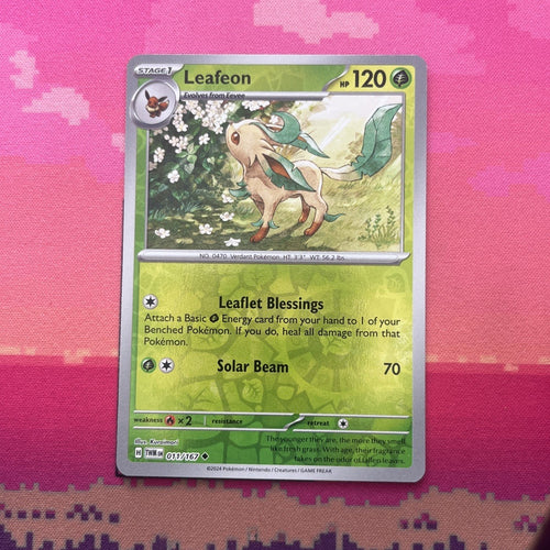 Pokemon Card Leafeon Twilight Masquerade Reverse Holo Uncommon 011/167 Near Mint