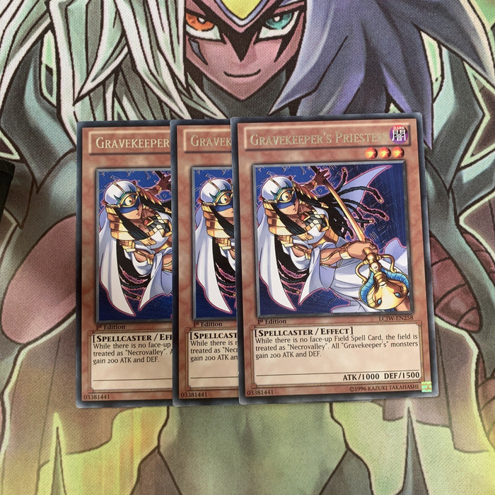 LCJW-EN258 x3 Gravekeeper's Priestess Rare Excellent Condition Yugioh