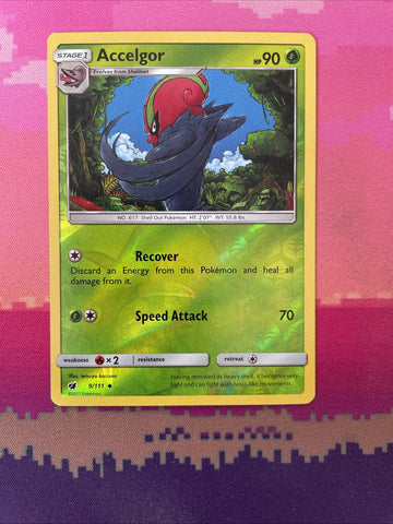 Pokemon Card Accelgor Crimson Invasion Reverse Holo 9/111 Near Mint