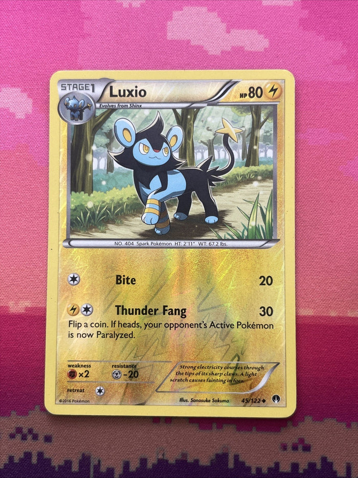 Pokemon Card Luxio Breakpoint Reverse Holo 45/122 Near Mint