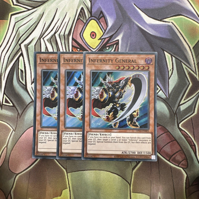 OP14-EN005 x3 Infernity General Super Rare Excellent Condition Yugioh